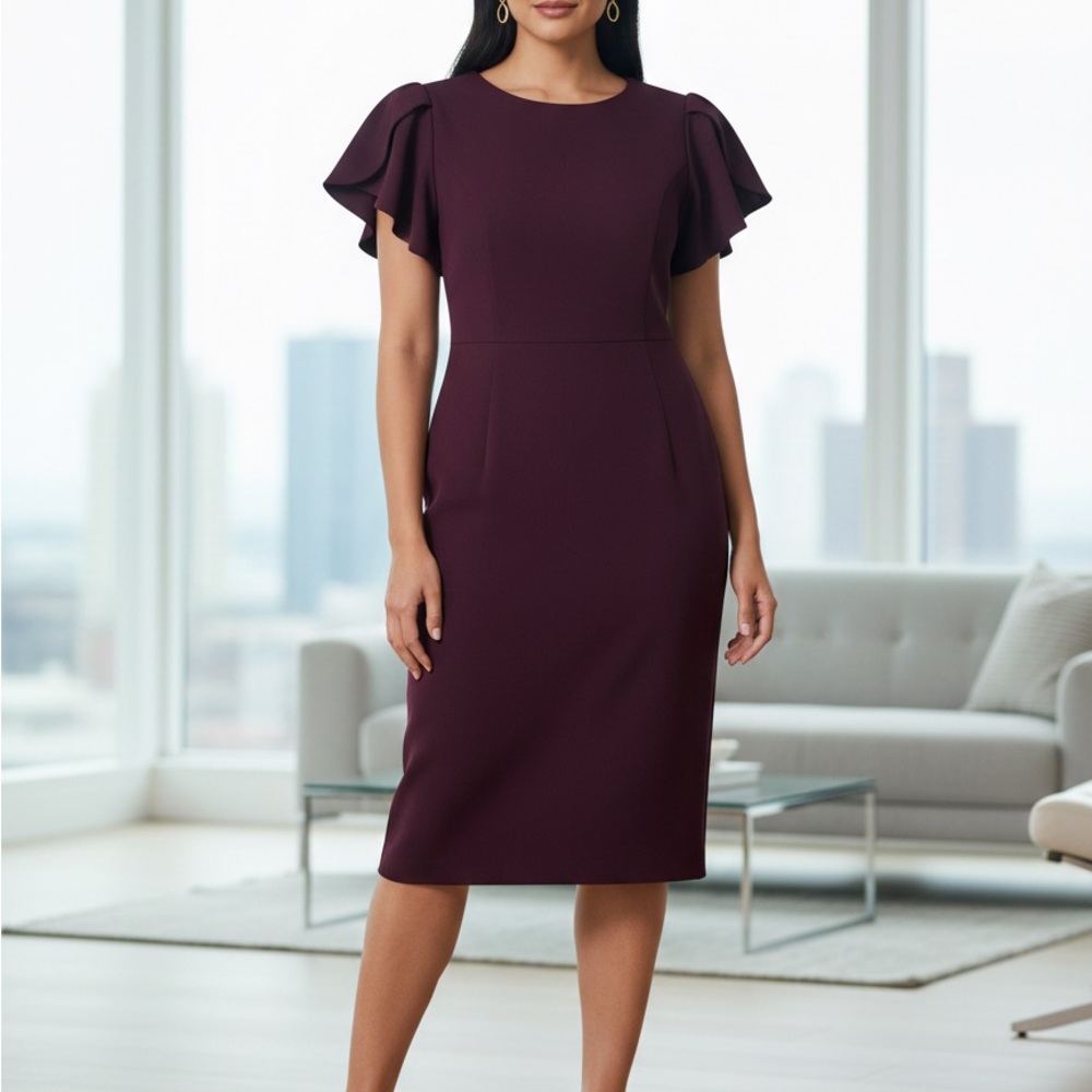 Calvin Klein Deep Purple Midi Dress